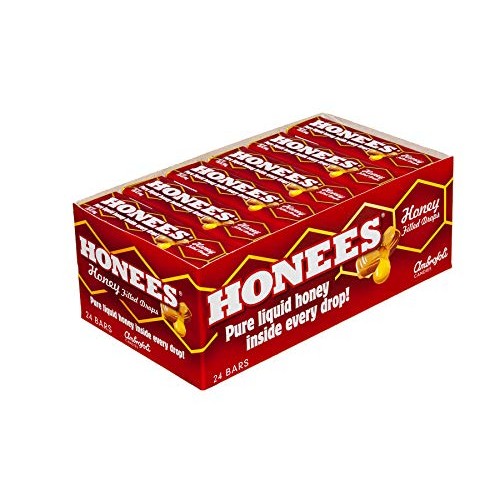 Honees Honey Filled Cough Drops - 1.6Oz Bar, Pack Of 24 Menthol-