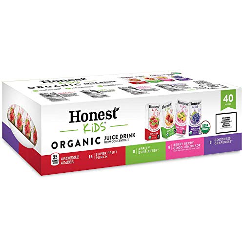 Honest Kids Organic Fruit Juice Drink Boxes, Assorted Flavors 6