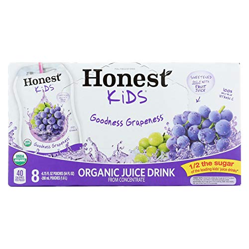 Honest Kids, Kids Drnk, Og2, Good Grape, Pack Of 8 Pouches, Size