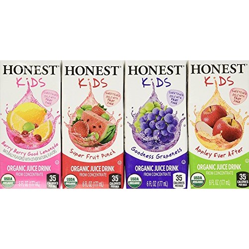 Honest Kids Organic Fruit Juice Drink Boxes, Assorted Flavors 6