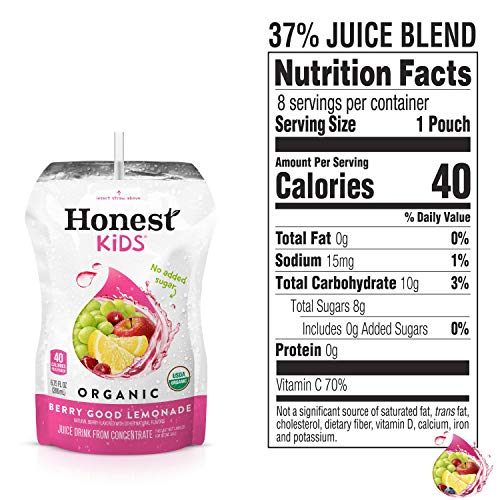 Honest Kids Organic Juice Drink, Berry Berry Good Lemonade, 6.75