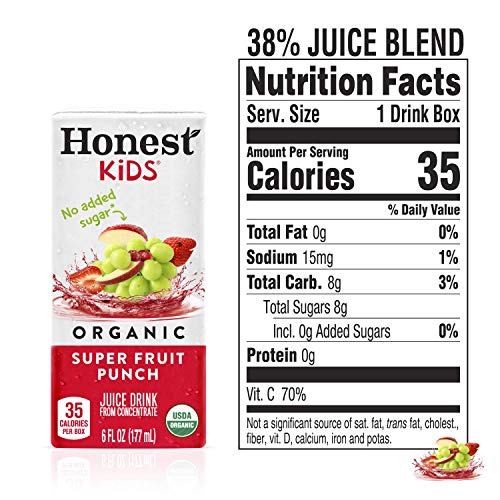 Honest Kids Super Fruit Punch, Organic Juice Drink, 6 Fl Oz Juic