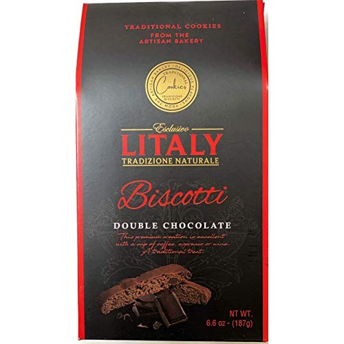 Litaly Biscotti, Double Chocolate Biscotti, 6.6Oz X1, Traditio