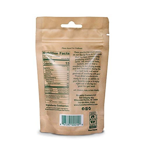 Honestly Cranberry - Unsweetened Dried Cranberries - No Added Su