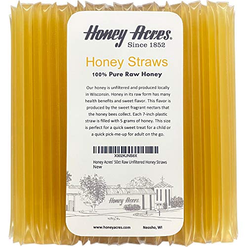 Honey Acres 50Ct Raw Unfiltered Honey Straws