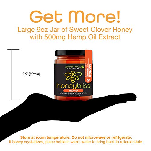 Honeybliss – Mango Flavored Raw Clover Honey With 500Mg Hemp Ext