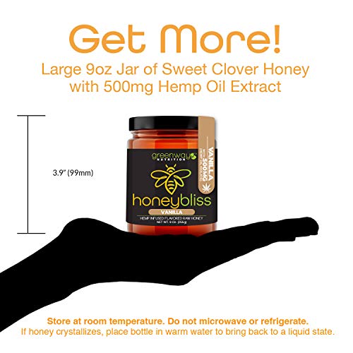 Honeybliss – Vanilla Flavored Raw Clover Honey With 500Mg Hemp E