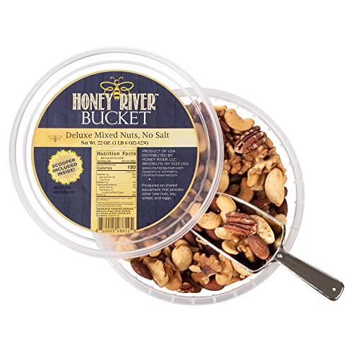 Deluxe Mixed Nuts Roasted Salted 22 Oz. Party or Gift Table-Top-...