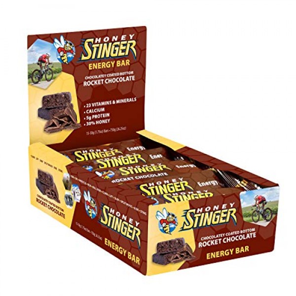 Honey Stinger Energy Bar, Rocket Chocolate, Sports Nutrition, 1.