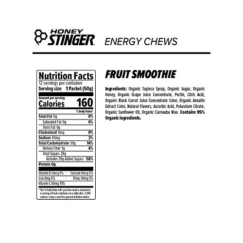 Honey Stinger Organic Energy Chews, Fruit Smoothie, Sports Nutri