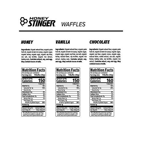 Honey Stinger Organic Waffle For Sports Nutrition, Honey/Vanilla