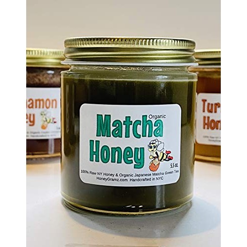 Honeygramz Raw Unfiltered Creamed Honey - Organic Matcha, Turmer