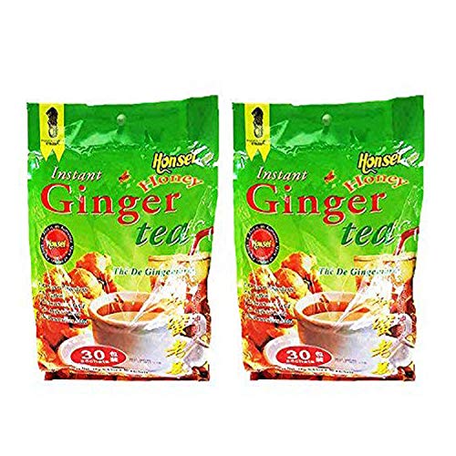 Honsei Instant Honey Ginger Tea 60 Sachets 18G/0.63Oz- 2Packs