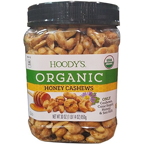 Hoodys Organic Honey Cashews 30Oz