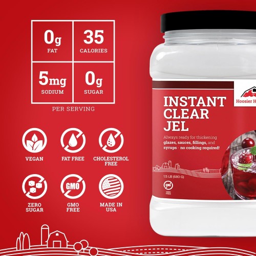 Hoosier Hill Farm Instant Clear Jel Thickening Powder, 1.5LB (Pack of 2)
