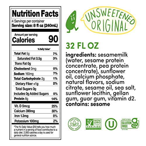 Hope And Sesame Unsweetened Original Sesame Milk For Baking And