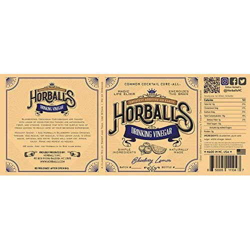 Horballs Drinking Vinegar - Blueberry Lemon Shrub - Handcrafted
