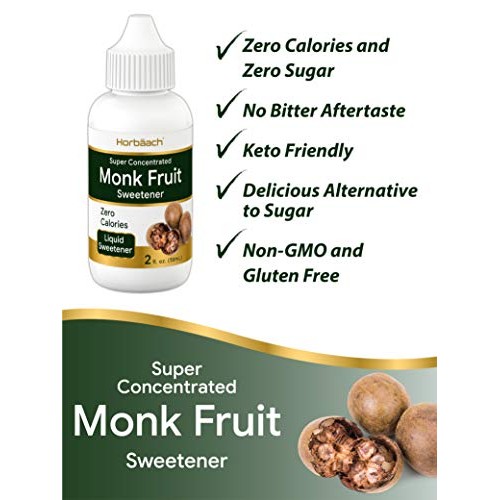 Monkfruit Sweetener Drops | 2 Fl Oz | Zero Calorie Sugar Substit