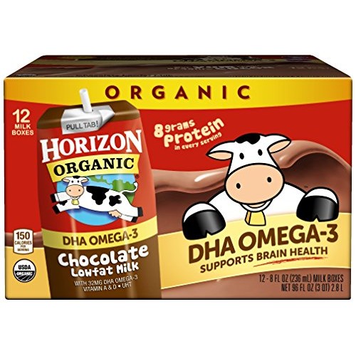 Horizon Organic, Low Fat Milk With Dha Omega-3, Chocolate, 8-Oz