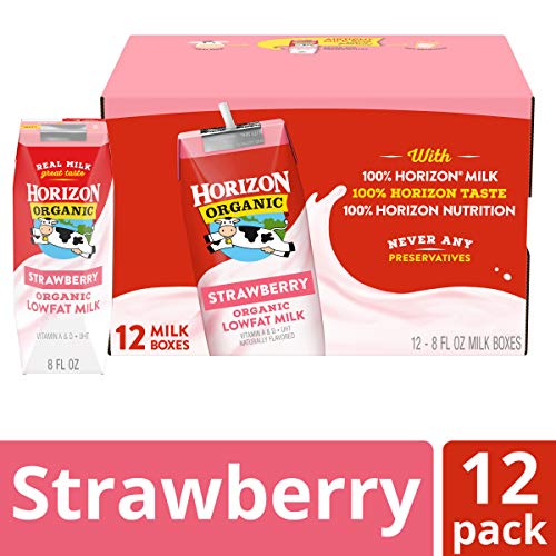 Horizon Organic Low Fat Organic Milk Box, Strawberry, 8 Ounce P