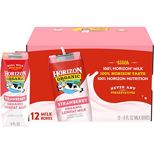 Horizon Organic Low Fat Organic Milk Box, Strawberry, 8 Ounce P