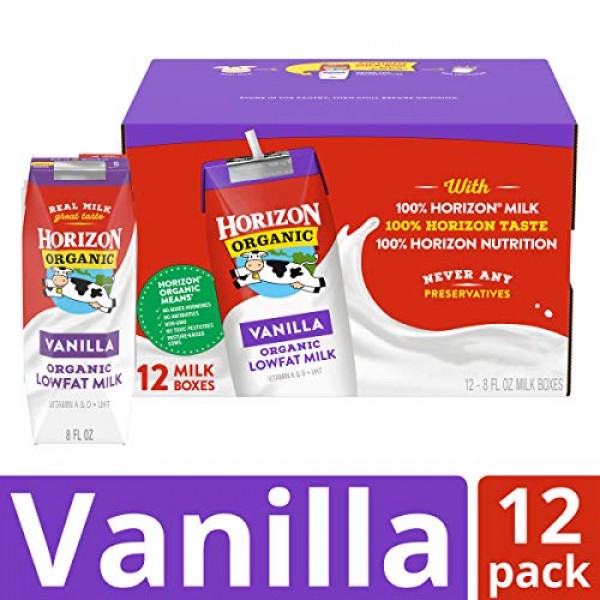 Horizon Organic Shelf-Stable 1% Lowfat Milk Boxes, Chocolate, 8 ...