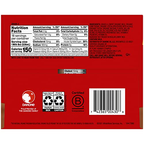 Horizon Organic, Lowfat Organic Milk Box With Dha Omega-3, Choco