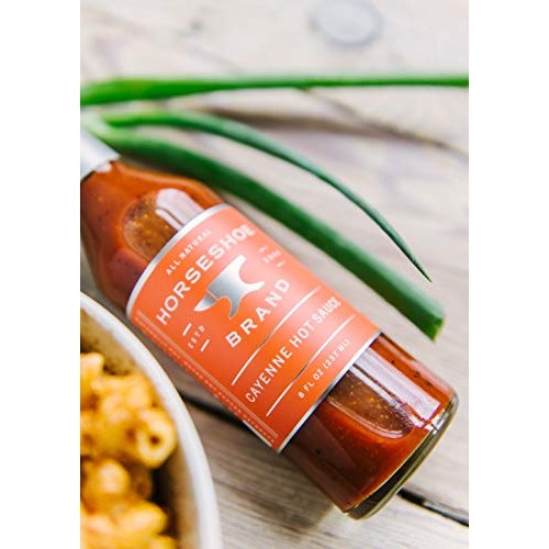 Horseshoe Brand Cayenne Hot Sauce, Louisiana Style Hot Sauce, 8