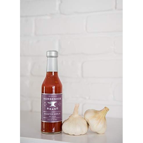 Roasted Garlic Hot Sauce 8 Oz Bottle Slow Roasted Garlic, A Thre