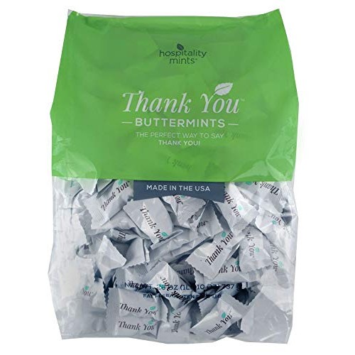 Hospitality Mints Buttermints, Individually Wrapped Mints With T