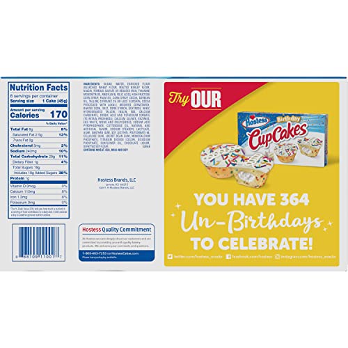 Hostess Brands Hostess Cup Cake Multi Pack, Choc, 8 Count Of 1.5
