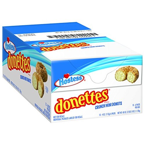 Hostess Donettes Mini Donuts, Crunch, 4 Ounce, 10 Count