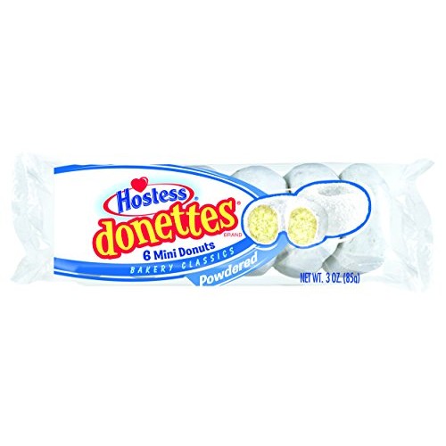 Hostess Donettes Mini Donuts, Powdered, 10 Count