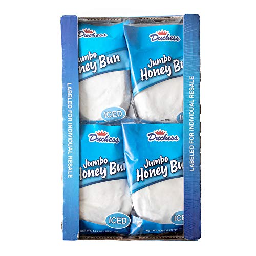 Duchess Jumbo Iced Honey Buns, 4.75 Ounces, Individually Wrapped