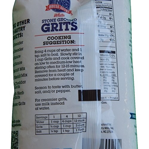 House Autry White Stone Ground Grits, Gluten-Free, 24 Oz. Pack