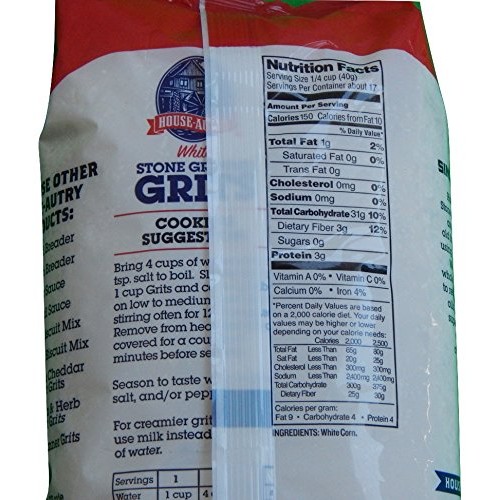 House Autry White Stone Ground Grits, Gluten-Free, 24 Oz. Pack