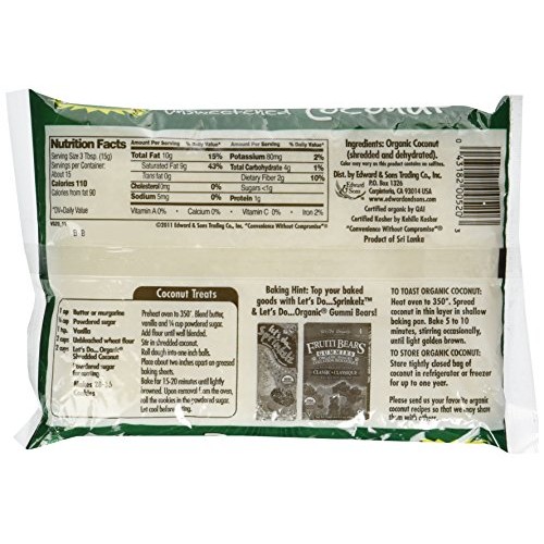 Lets Do Organic Coconut Finely Shredded Flakes Unsweetened -- 8
