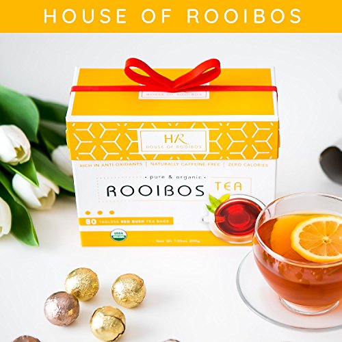 Rooibos Tea Organic African Red Tea - 80 Caffeine Free Red Bush