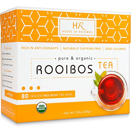 Rooibos Tea Organic African Red Tea - 80 Caffeine Free Red Bush