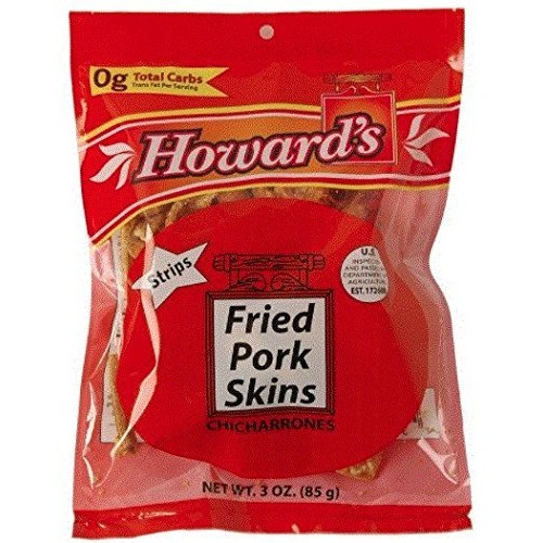 Howards Fried Pork Skins Strips | Crispy Texture, Low Carb, Deli