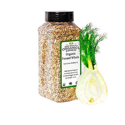 Hqoexpress | Organic Fennel Seed Whole | 14 Oz. Chef Jar