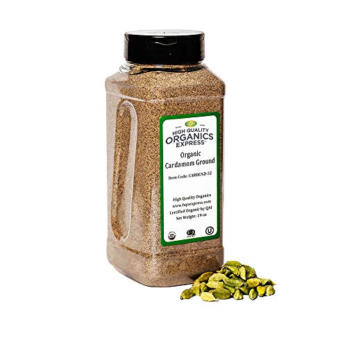 Hqoexpress | Organic Ground Cardamom | 19 Oz. Chef Jar