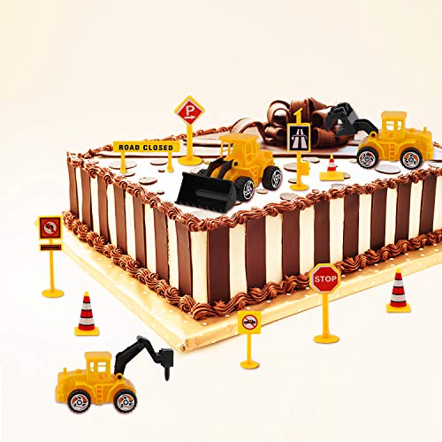 Hsei Construction Vehicle Cake Decoration Set, Include 6 Pieces
