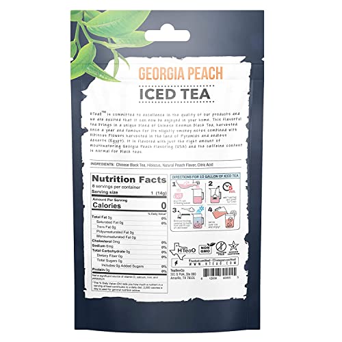 HTeaO Iced Tea Sachets Georgia Peach Black Tea, 4 Gallons Per ...