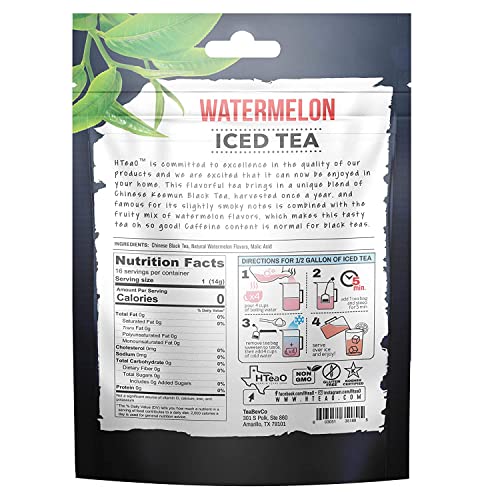 HTeaO Iced Tea Sachets Watermelon Black Tea, 8 Gallons Per Pac...