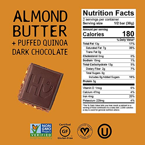 Hu Chocolate Bars | 4 Pack Almond Butter Puffed Quinoa Chocolate