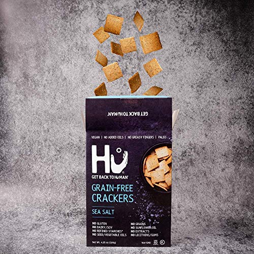 Hu Paleo Vegan Crackers | Sea Salt 2 Pack | Keto Friendly, Glute