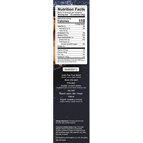Hu Paleo Vegan Crackers | Sea Salt 2 Pack | Keto Friendly, Glute