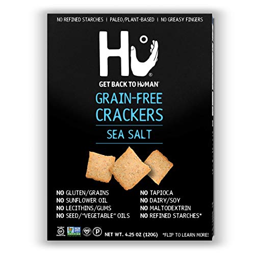 Hu Paleo Vegan Crackers | Sea Salt 2 Pack | Keto Friendly, Glute