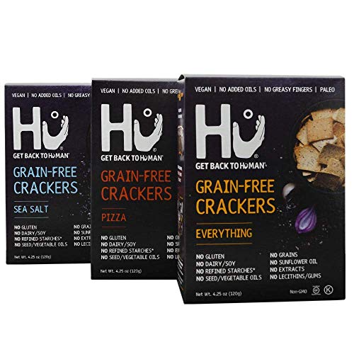Hu Paleo Vegan Crackers | Variety 3 Pack | Keto Friendly, Gluten